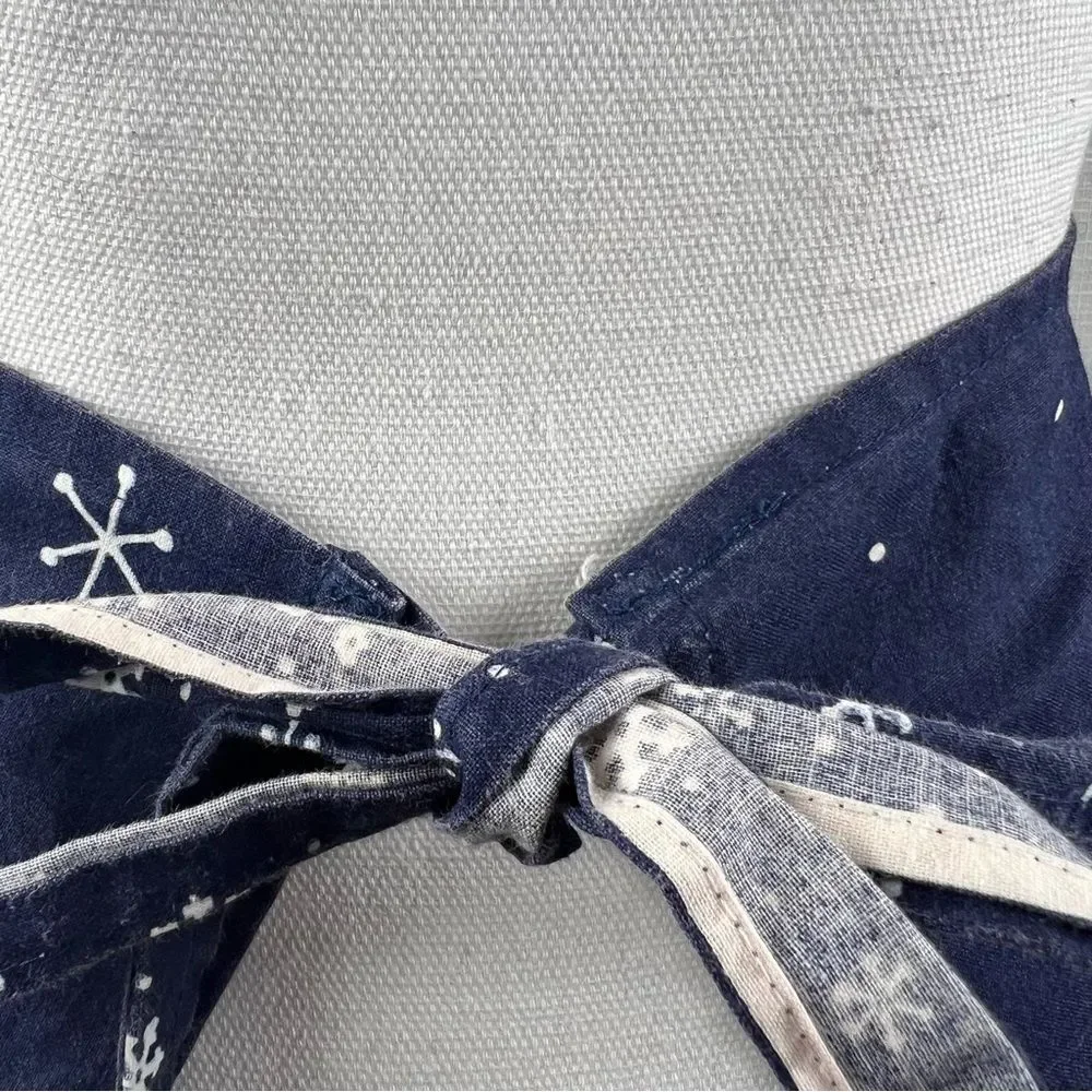 Winter Snowmen Birds Snow Apron Christmas Homemade Blue Cardinal Holiday